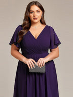 Chiffon High-Low Wedding Guest Dress for Women | A-Line Silhouette