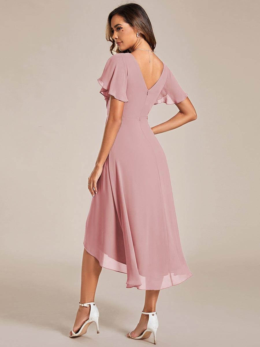 Chiffon High-Low Wedding Guest Dress for Women | A-Line Silhouette