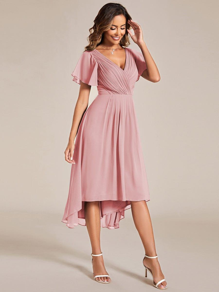 Chiffon High-Low Wedding Guest Dress for Women | A-Line Silhouette