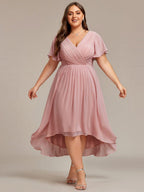 Chiffon High-Low Wedding Guest Dress for Women | A-Line Silhouette