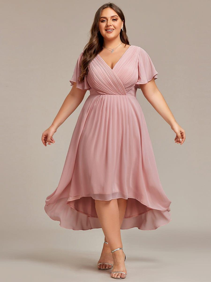 Chiffon High-Low Wedding Guest Dress for Women | A-Line Silhouette