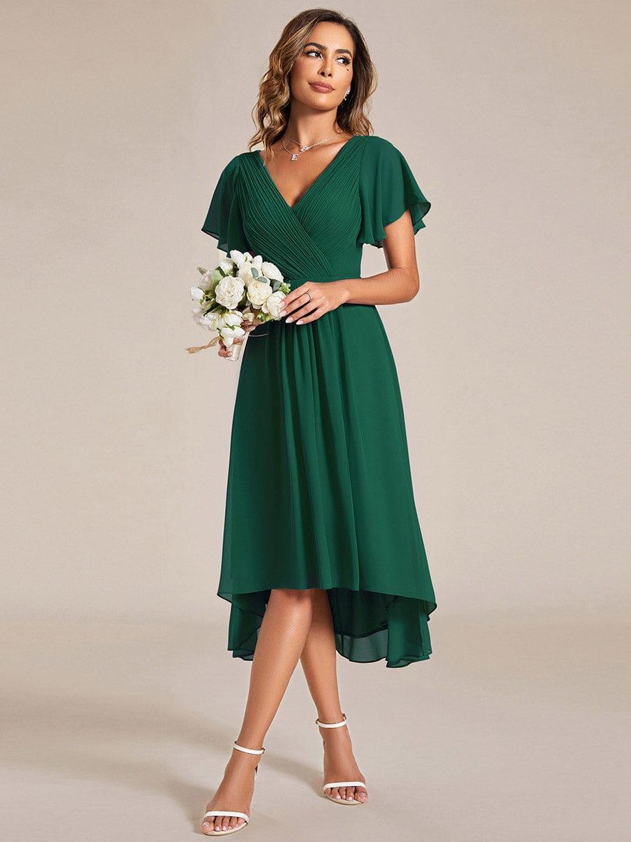 Chiffon High-Low Wedding Guest Dress for Women | A-Line Silhouette