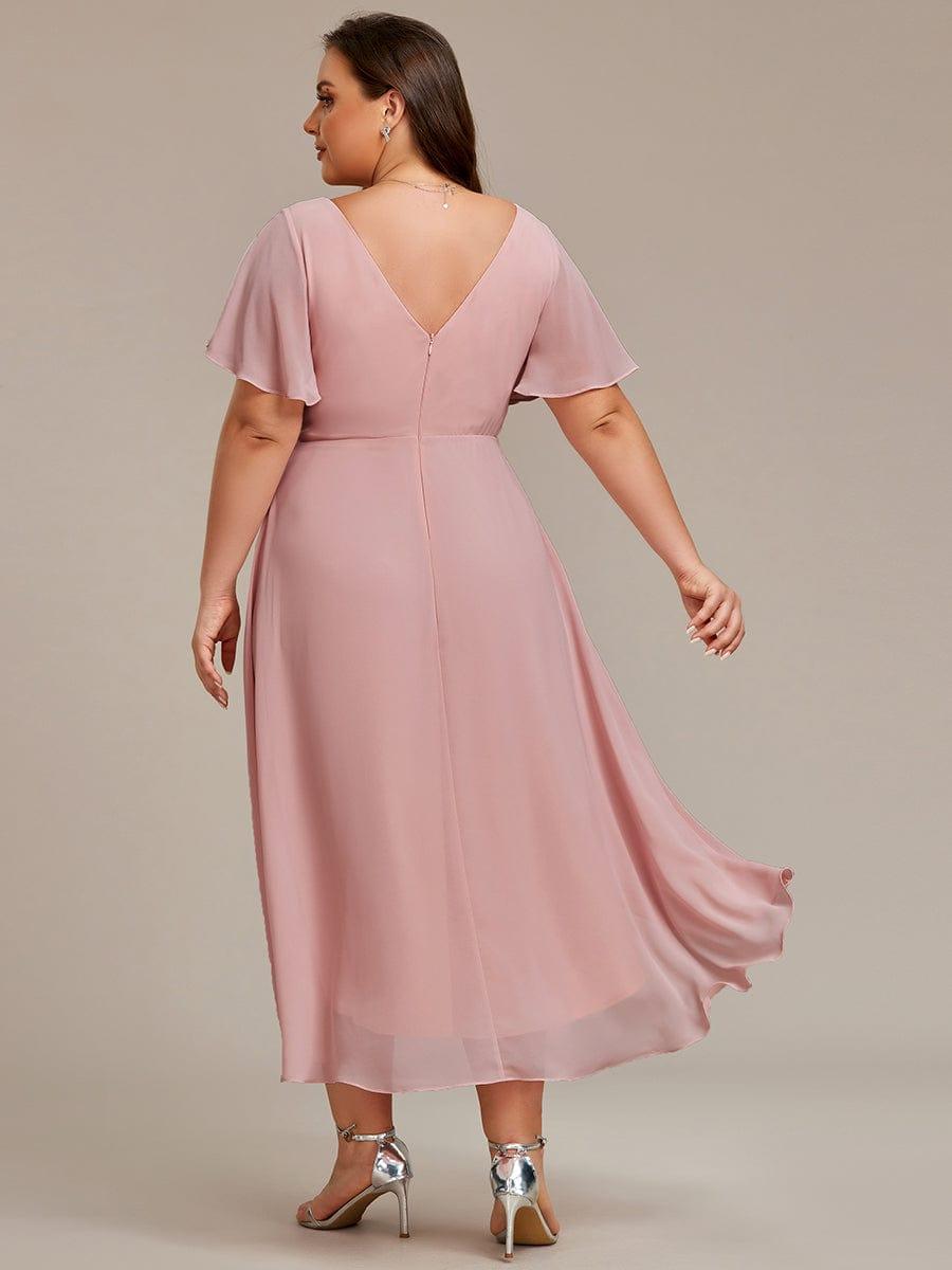 Chiffon High-Low Wedding Guest Dress for Women | A-Line Silhouette
