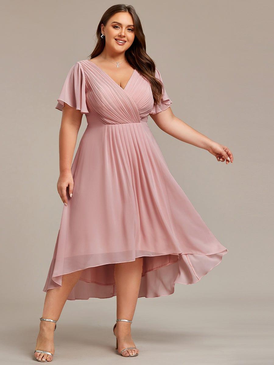 Chiffon High-Low Wedding Guest Dress for Women | A-Line Silhouette