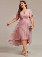 Chiffon High-Low Wedding Guest Dress for Women | A-Line Silhouette