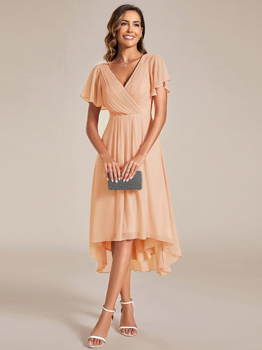 Chiffon High-Low Wedding Guest Dress for Women | A-Line Silhouette