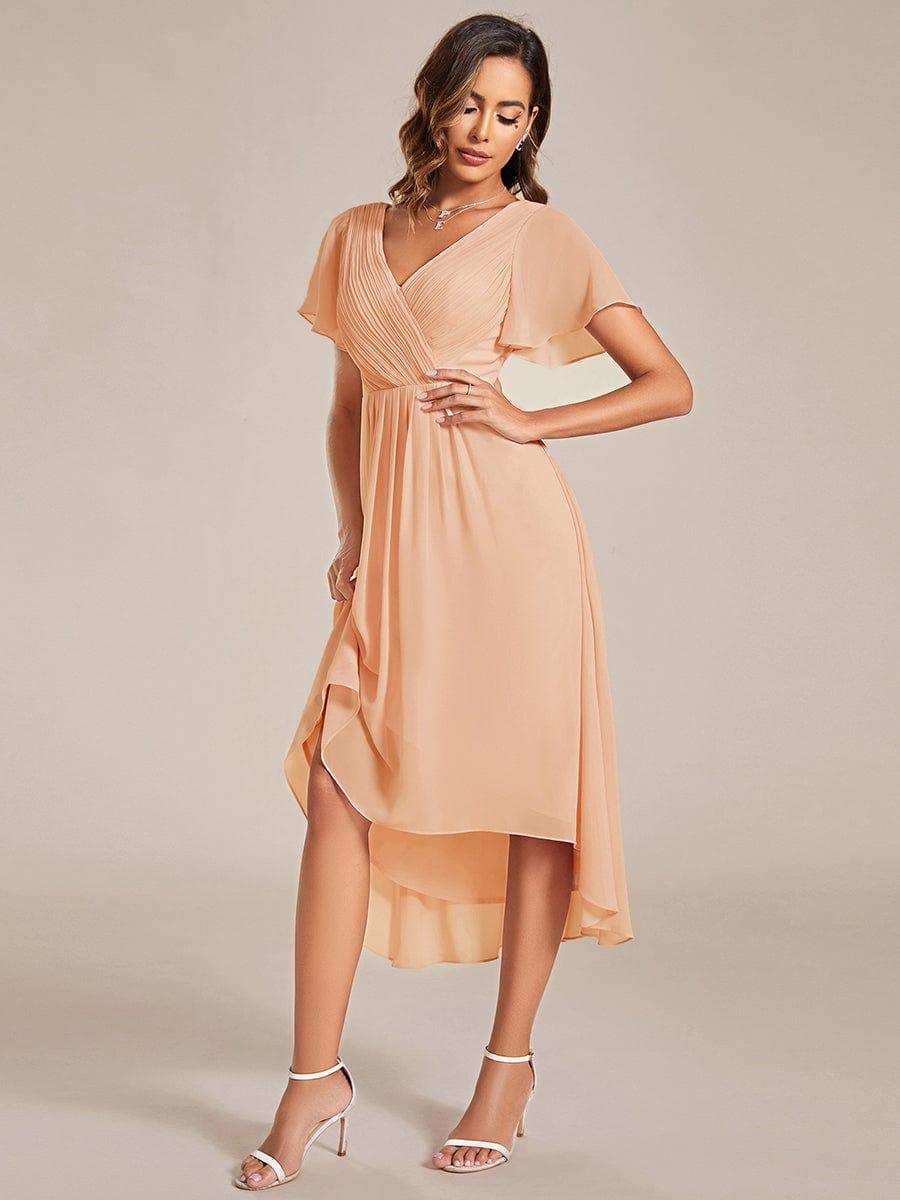 Chiffon High-Low Wedding Guest Dress for Women | A-Line Silhouette