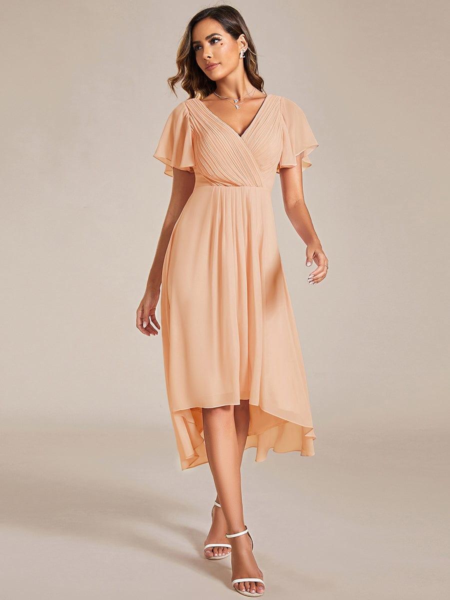 Chiffon High-Low Wedding Guest Dress for Women | A-Line Silhouette