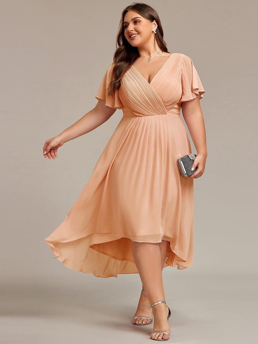 Chiffon High-Low Wedding Guest Dress for Women | A-Line Silhouette