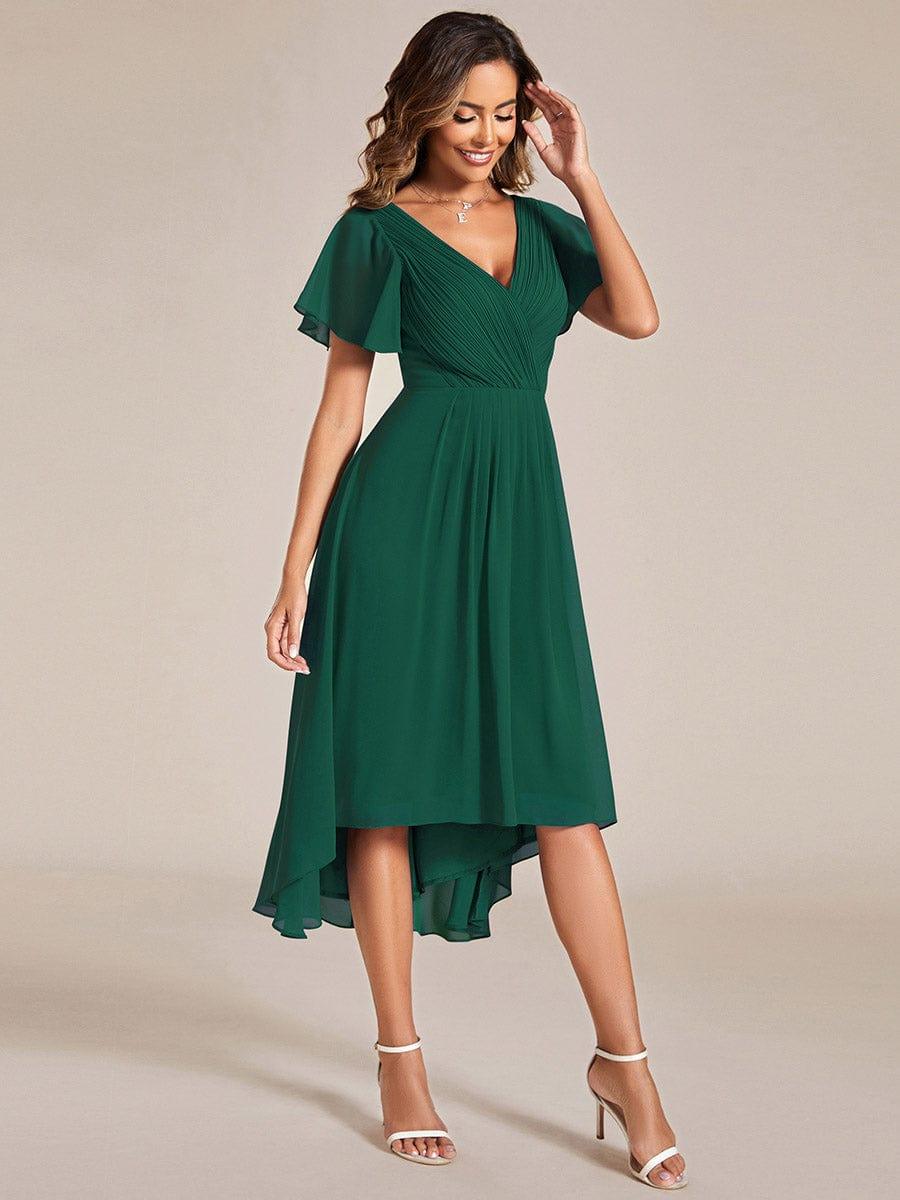Chiffon High-Low Wedding Guest Dress for Women | A-Line Silhouette