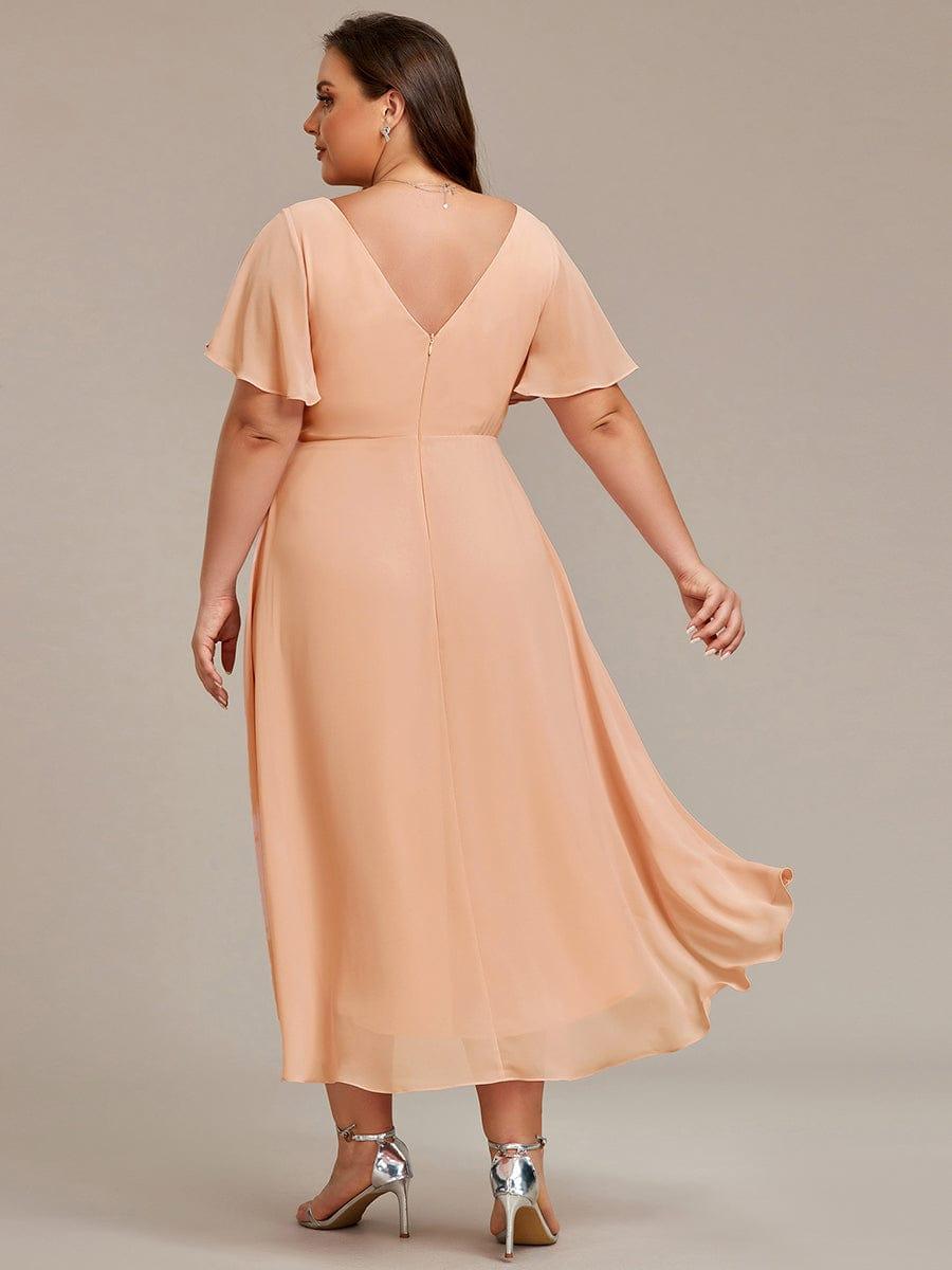 Chiffon High-Low Wedding Guest Dress for Women | A-Line Silhouette
