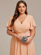 Chiffon High-Low Wedding Guest Dress for Women | A-Line Silhouette