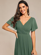 Chiffon High-Low Wedding Guest Dress for Women | A-Line Silhouette