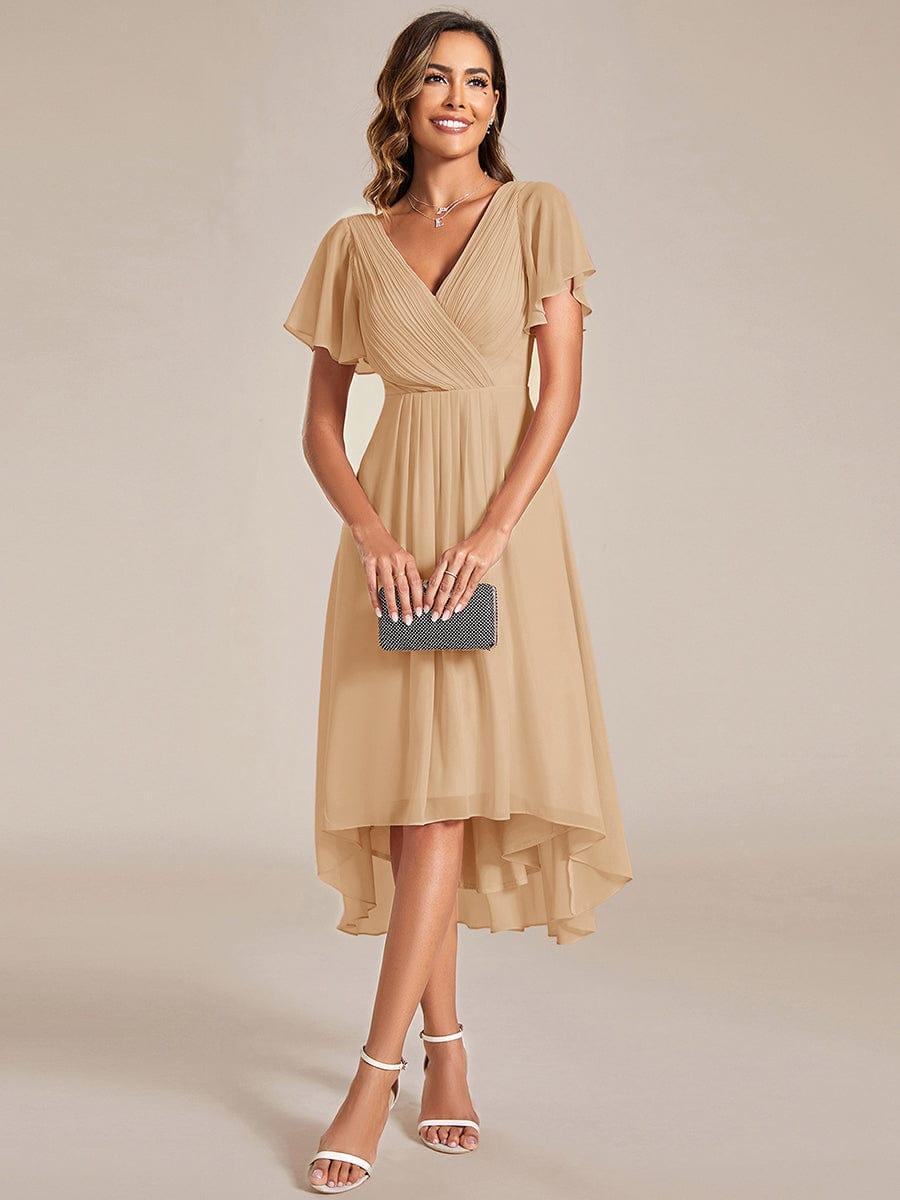 Chiffon High-Low Wedding Guest Dress for Women | A-Line Silhouette