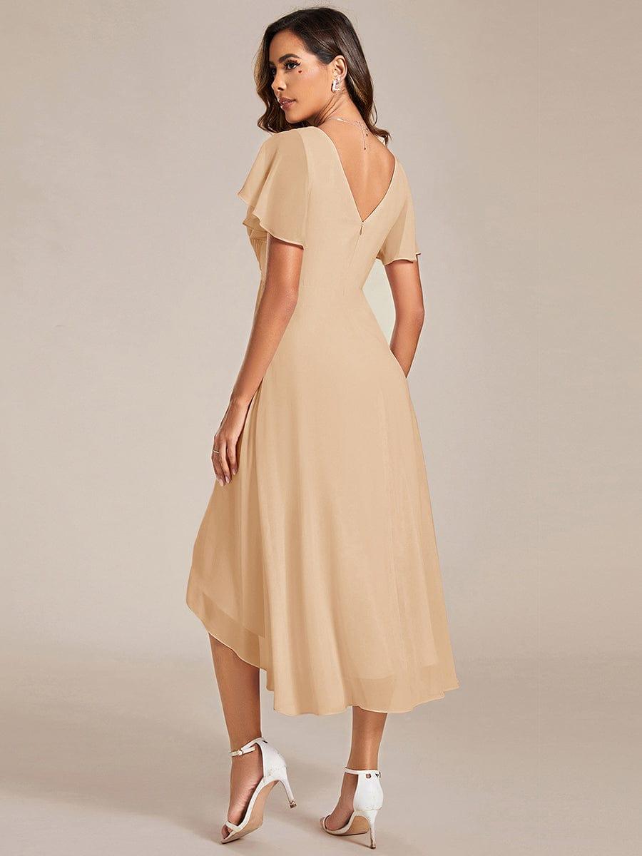 Chiffon High-Low Wedding Guest Dress for Women | A-Line Silhouette