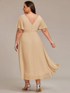 Chiffon High-Low Wedding Guest Dress for Women | A-Line Silhouette