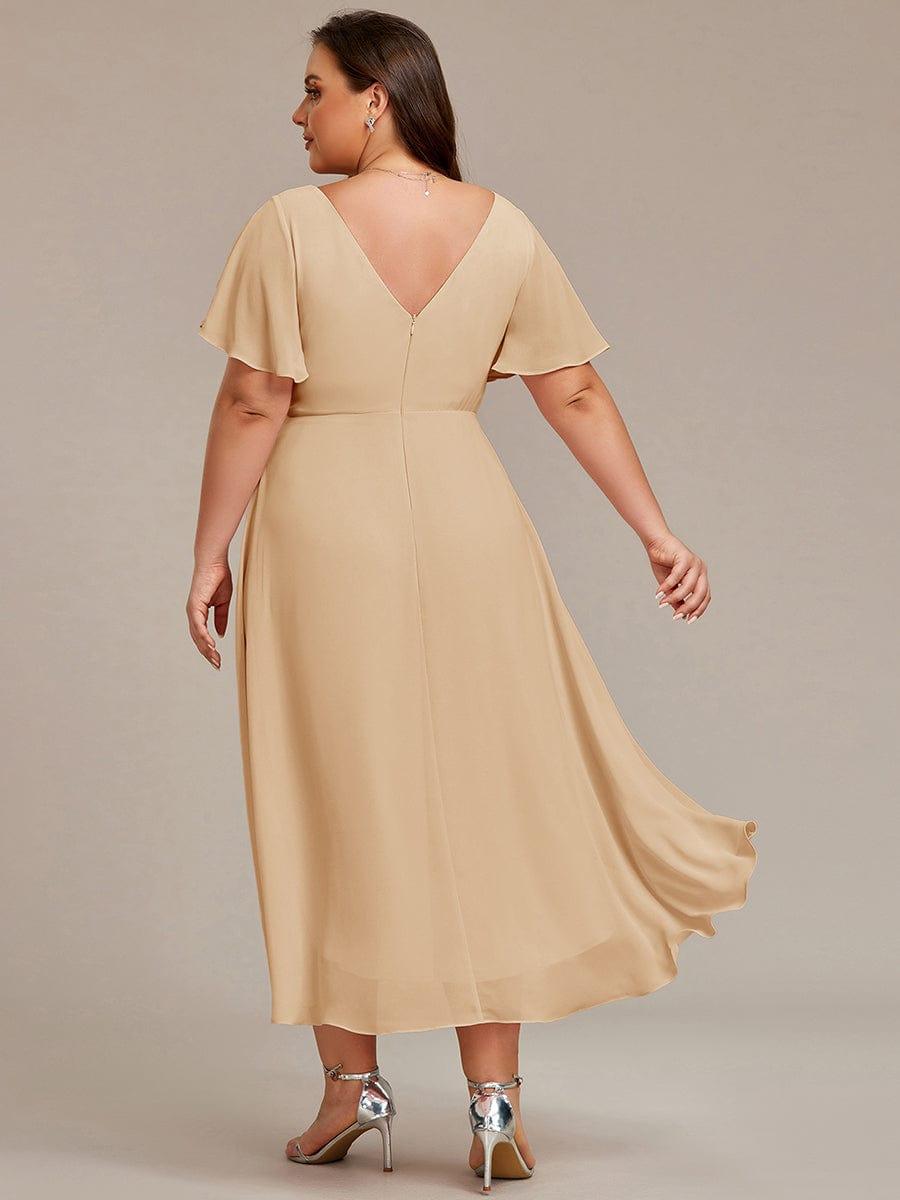 Chiffon High-Low Wedding Guest Dress for Women | A-Line Silhouette
