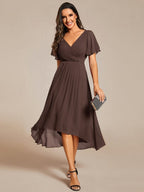 Chiffon High-Low Wedding Guest Dress for Women | A-Line Silhouette