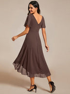 Chiffon High-Low Wedding Guest Dress for Women | A-Line Silhouette
