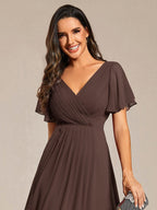 Chiffon High-Low Wedding Guest Dress for Women | A-Line Silhouette