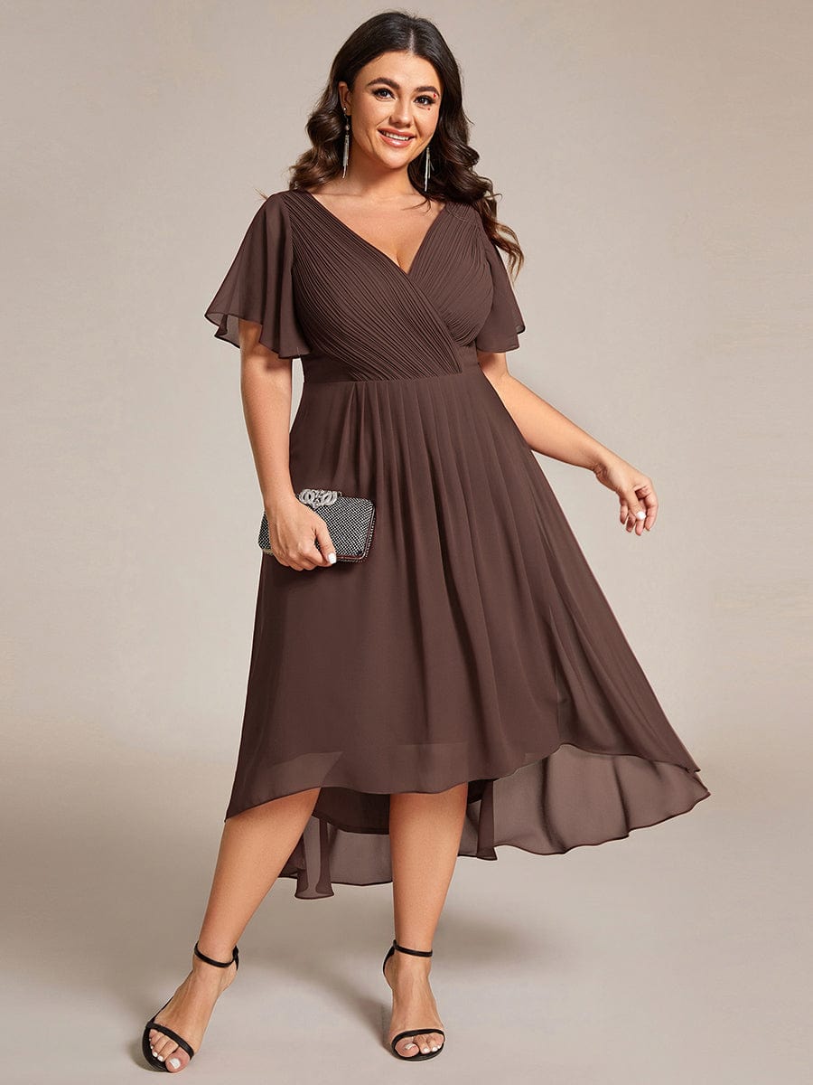 Chiffon High-Low Wedding Guest Dress for Women | A-Line Silhouette