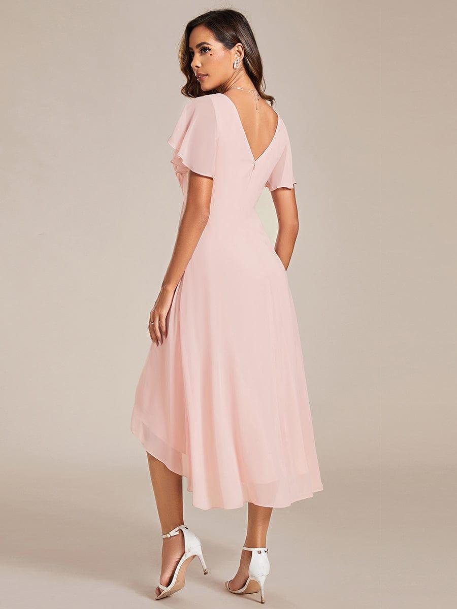 Chiffon High-Low Wedding Guest Dress for Women | A-Line Silhouette