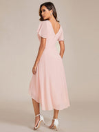 Chiffon High-Low Wedding Guest Dress for Women | A-Line Silhouette