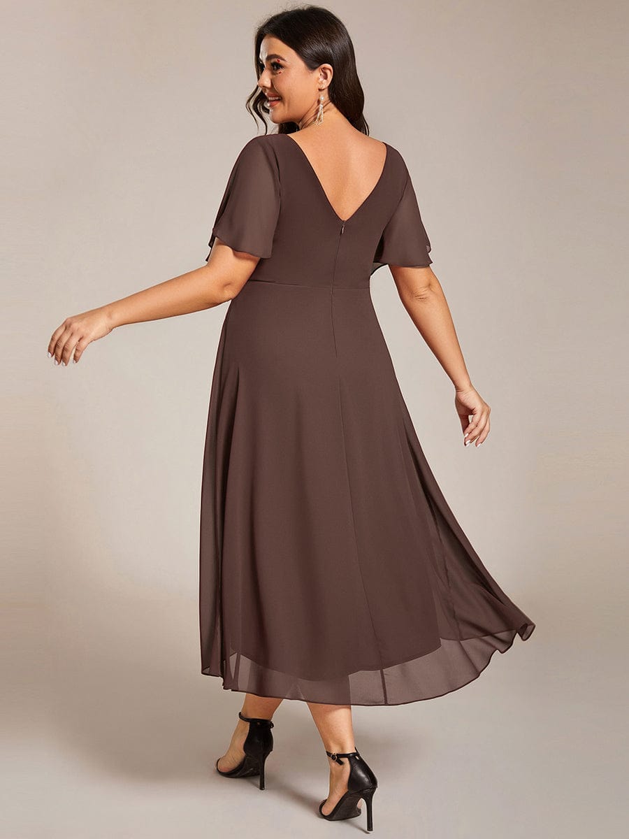 Chiffon High-Low Wedding Guest Dress for Women | A-Line Silhouette