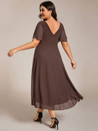 Chiffon High-Low Wedding Guest Dress for Women | A-Line Silhouette