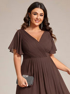 Chiffon High-Low Wedding Guest Dress for Women | A-Line Silhouette