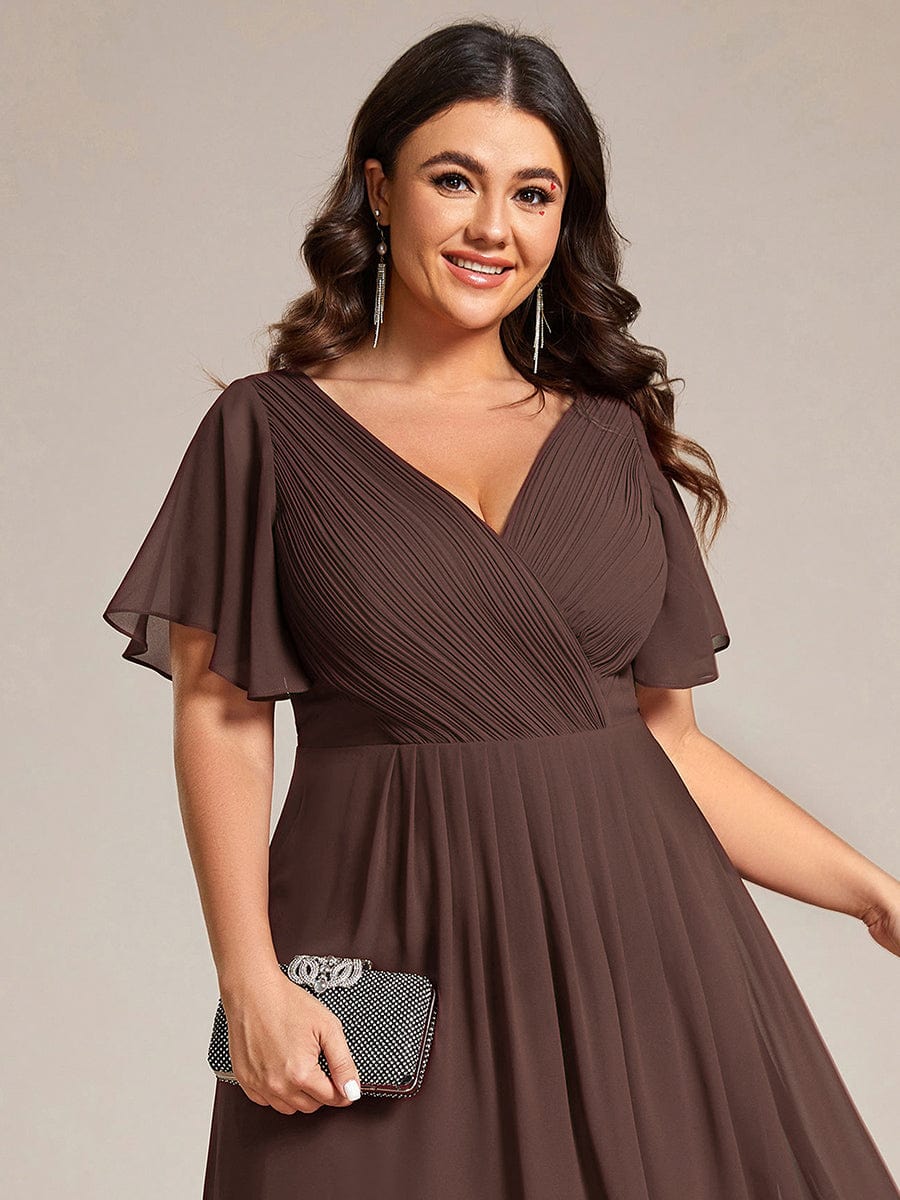 Chiffon High-Low Wedding Guest Dress for Women | A-Line Silhouette