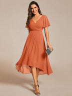 Chiffon High-Low Wedding Guest Dress for Women | A-Line Silhouette