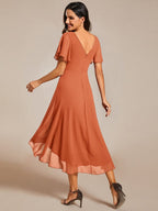 Chiffon High-Low Wedding Guest Dress for Women | A-Line Silhouette