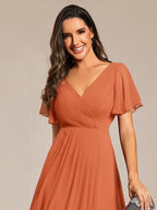 Chiffon High-Low Wedding Guest Dress for Women | A-Line Silhouette