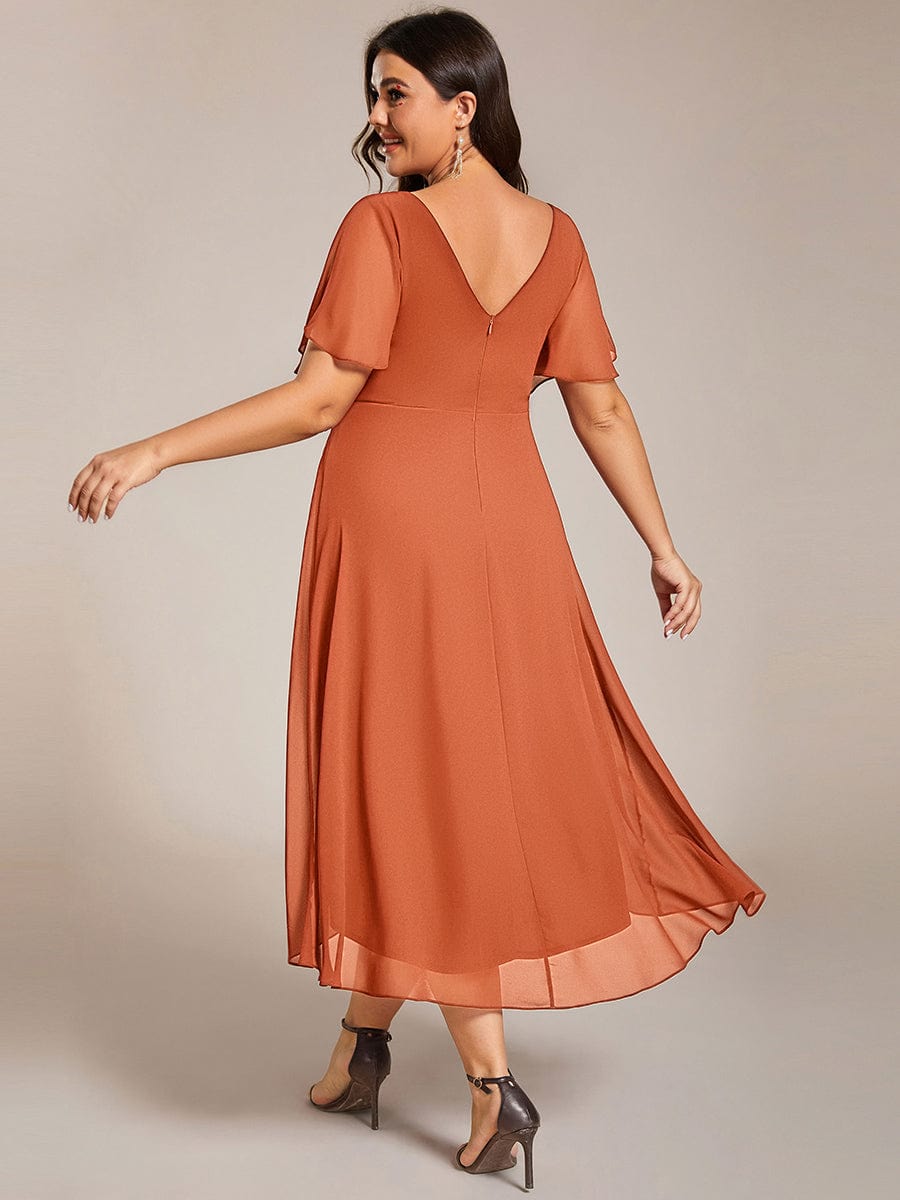 Chiffon High-Low Wedding Guest Dress for Women | A-Line Silhouette
