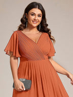 Chiffon High-Low Wedding Guest Dress for Women | A-Line Silhouette