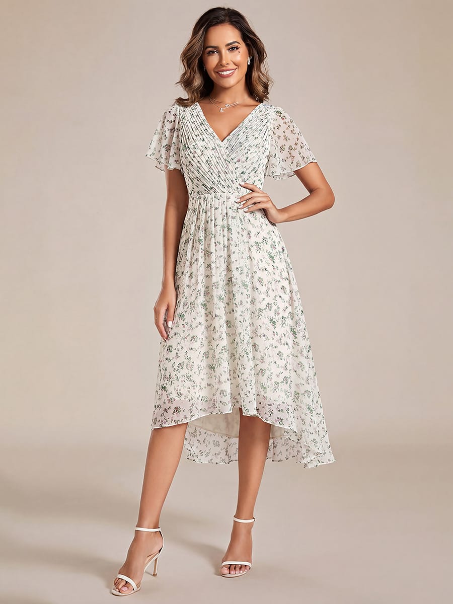 Chiffon High-Low Wedding Guest Dress for Women | A-Line Silhouette