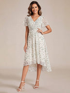 Chiffon High-Low Wedding Guest Dress for Women | A-Line Silhouette