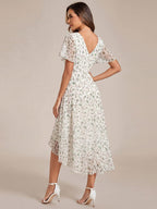 Chiffon High-Low Wedding Guest Dress for Women | A-Line Silhouette