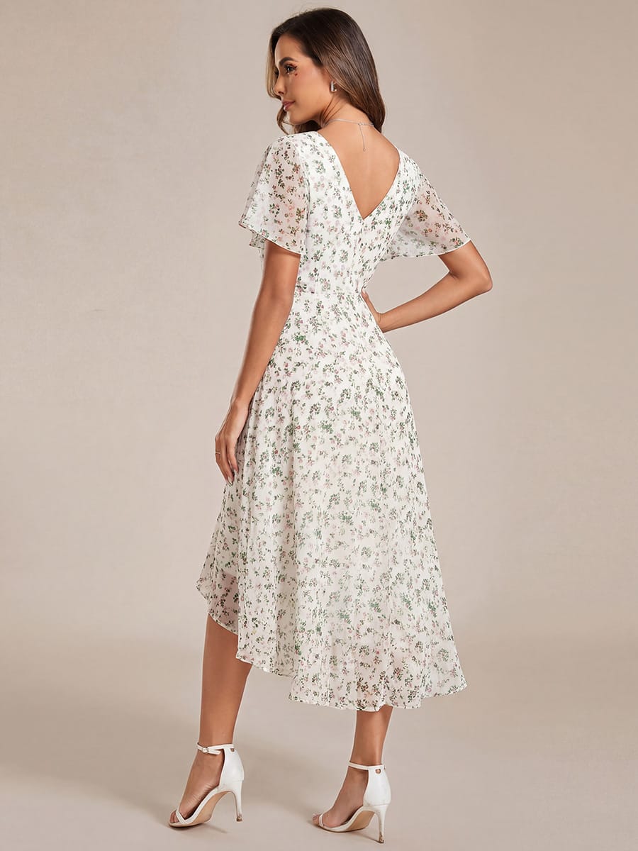 Chiffon High-Low Wedding Guest Dress for Women | A-Line Silhouette