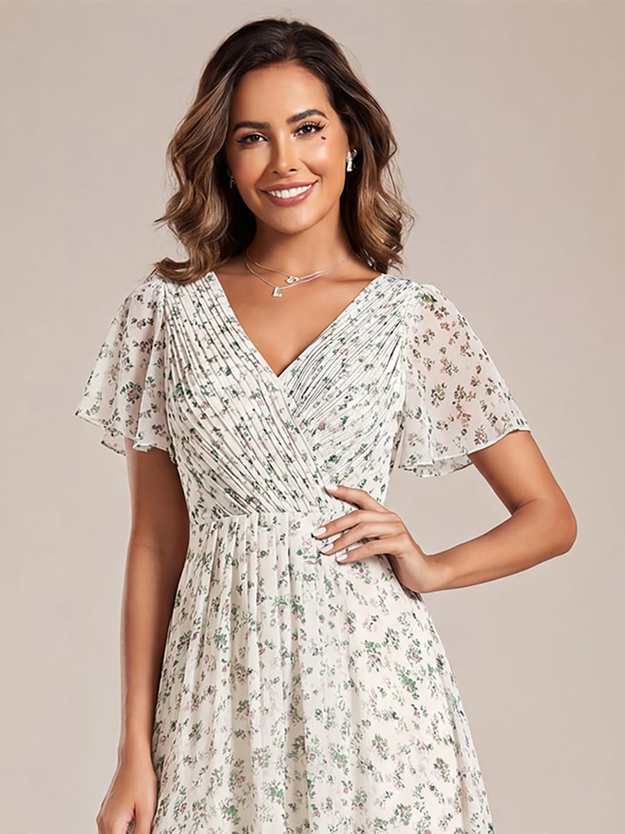 Chiffon High-Low Wedding Guest Dress for Women | A-Line Silhouette