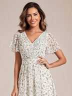 Chiffon High-Low Wedding Guest Dress for Women | A-Line Silhouette