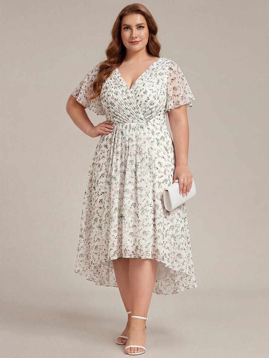 Chiffon High-Low Wedding Guest Dress for Women | A-Line Silhouette