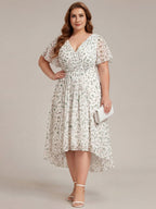 Chiffon High-Low Wedding Guest Dress for Women | A-Line Silhouette