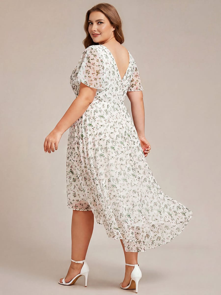 Chiffon High-Low Wedding Guest Dress for Women | A-Line Silhouette