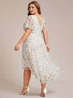 Chiffon High-Low Wedding Guest Dress for Women | A-Line Silhouette