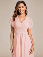 Chiffon High-Low Wedding Guest Dress for Women | A-Line Silhouette