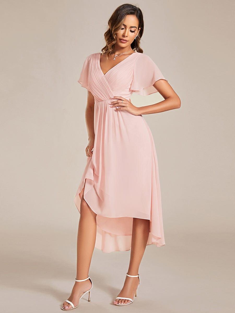 Chiffon High-Low Wedding Guest Dress for Women | A-Line Silhouette