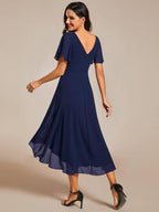 Chiffon High-Low Wedding Guest Dress for Women | A-Line Silhouette