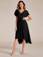Chiffon High-Low Wedding Guest Dress for Women | A-Line Silhouette